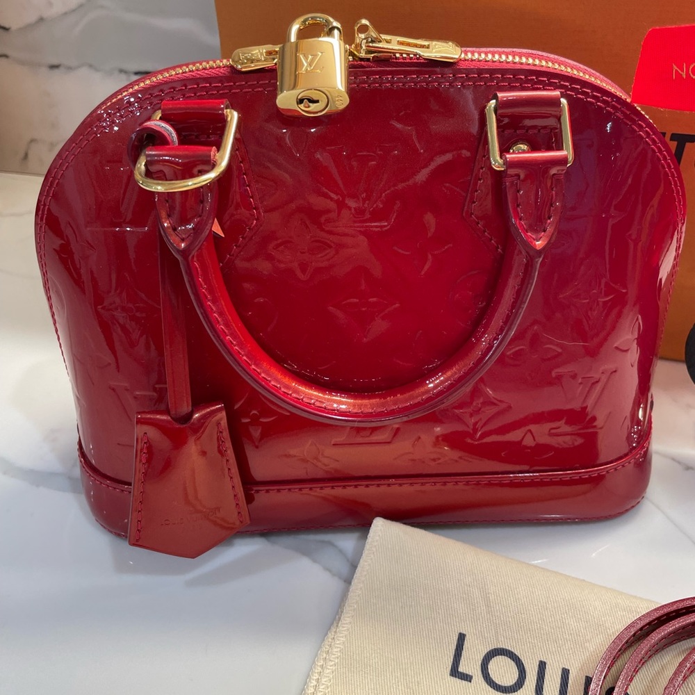 Louis Vuitton Red Patent Leather Alma BB Crossbody